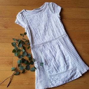 Zara White Eyelet Lace Mini Dress